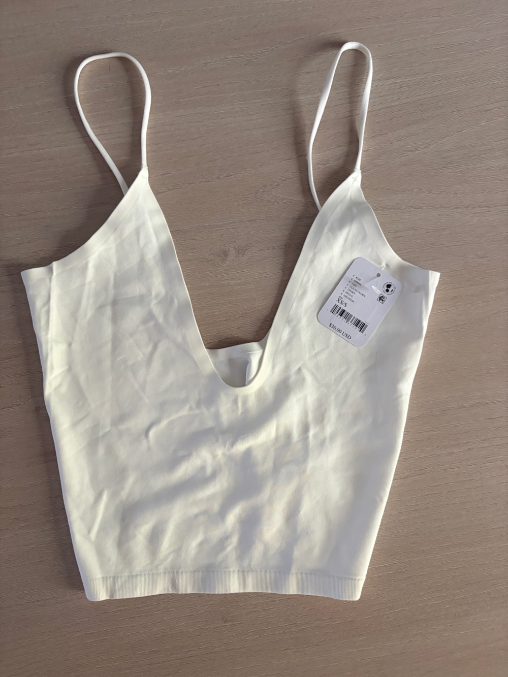 Free people cream stretchy brami cami top for layering